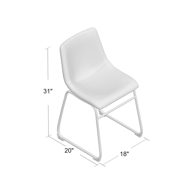 Chaise d'appoint rembourrée en similicuir Stephania, Café
