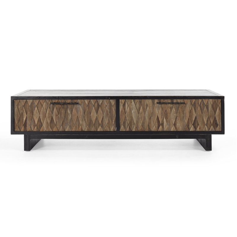Anton 4-drawer Reclaimed Wood Coffee Table, Black