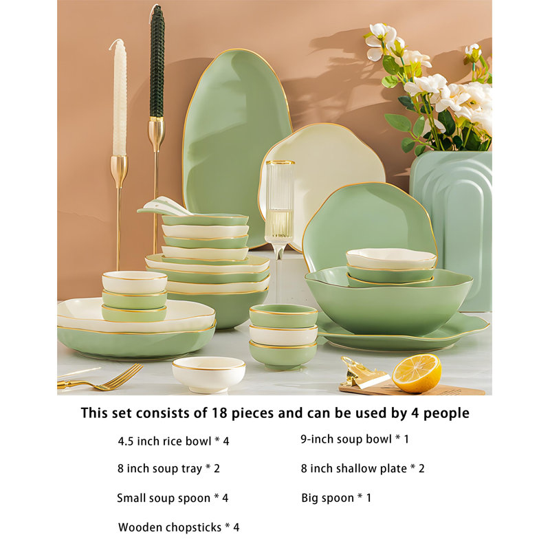 Tamu 18 Piece Dinnerware Set - Service for 4