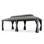 Pavillon de jardin extérieur en aluminium 12 pi x 24 pi à toit rigide mauve avec toit en acier galvanisé double pour terrasse et rideau de pavillon extérieur toutes saisons inclus, gris clair-106884953