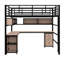 Lit mezzanine double en métal avec bibliothèque-628119410