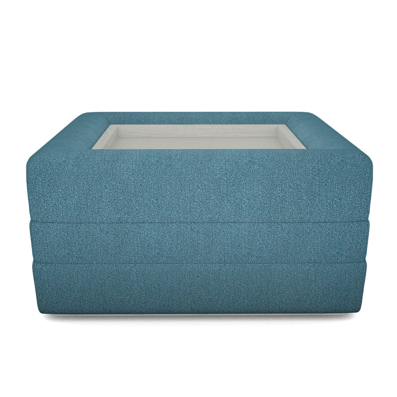 Boyden Ottoman with Wood Tray, Ian Lagoon, Casa Blanca