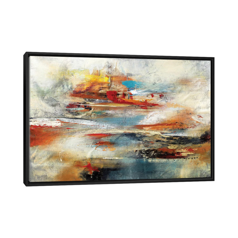 «Tesiturno II», impression sur toile, H 18 po x l 26 po x P 1,5 po, Toile encadrée noire, Pas de tapis