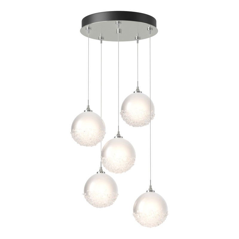 Fritz 5 - Light Cluster Globe Pendant, 80" H x 15.4" W x 15.4" D, Sterling