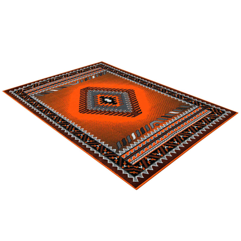 Tapis HR Westwestern d'inspiration amérindienne Navajo, Rectangle 5 pi x 7 pi