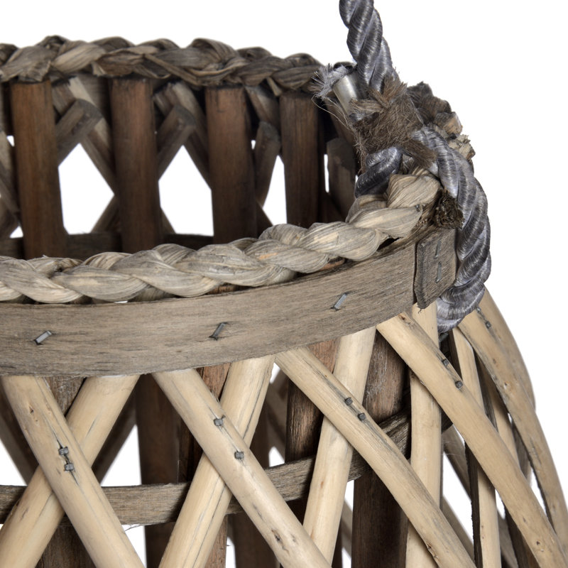 Shetty Wicker Wall Lantern, 50cm H x 12.5cm W x 15cm D