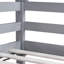 Lit simple superposé au sol en bois d'hévéa simple avec échelle, garde-corps, lit superposé en forme de maison, gris-963264196