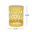 Table d'appoint d'extérieur en métal jaune - Grande table d'appoint élégante au design en fer découpé, structure thermolaquée, livrée sans assemblage, jaune, design minimaliste, fer.