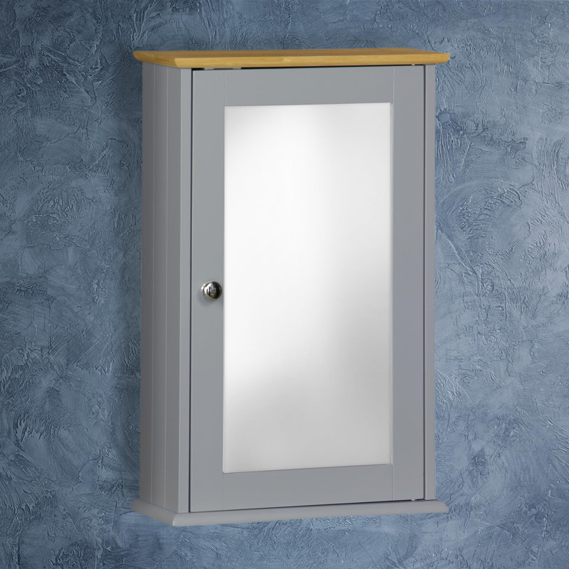 Sizemore W H Wall Mounted Required Medicine Cabinet Mirror Fixed, Grey