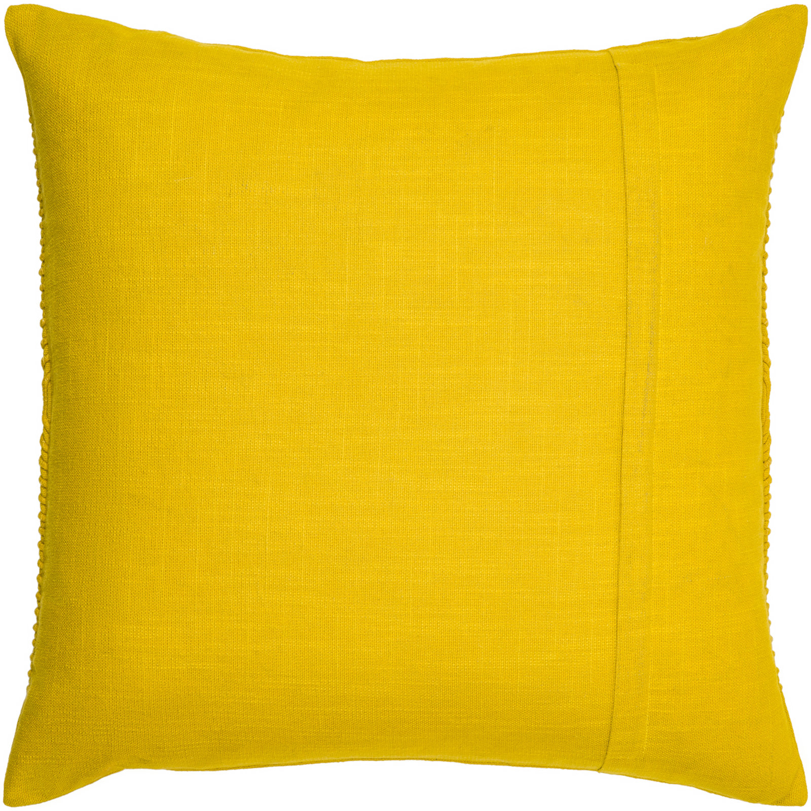 Rida Embroidered Cotton Throw Pillow, Down, 22" x 22", Yellow