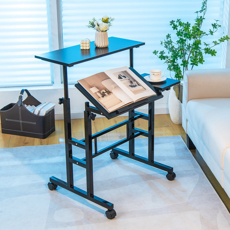 Linco Adjustable Height Steel Standing Desk, Black