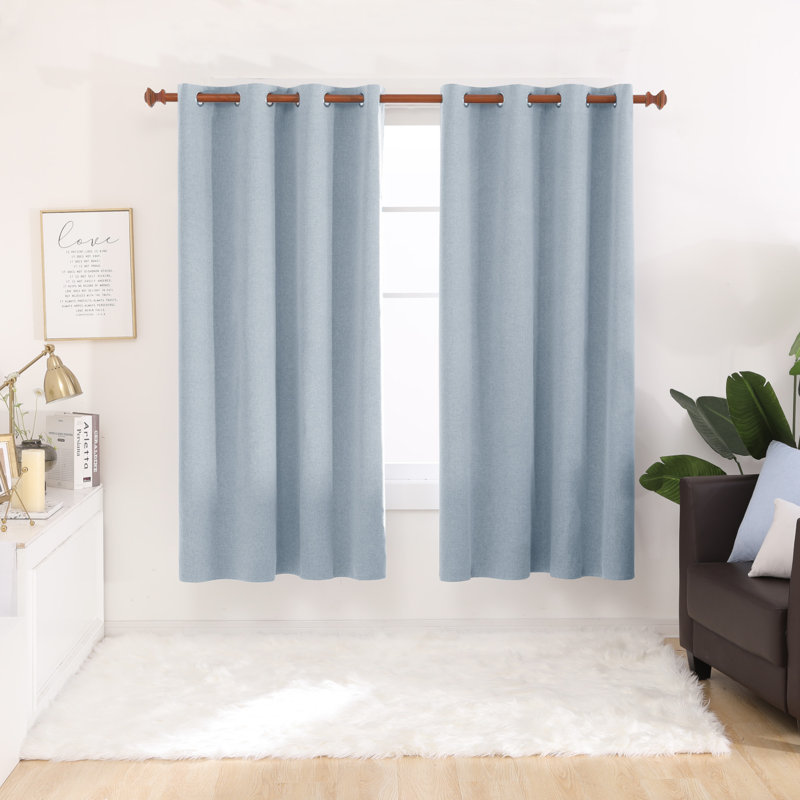 Riey Blackout Curtain Panel Pair, 52" W x 95" L, Clouded Sky