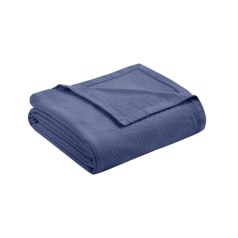  1 PCS Cotton Blanket, Navy, King
