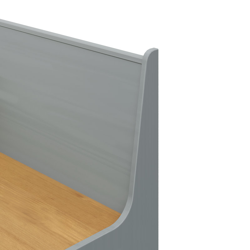 Solid Wood Corner Dining Set With Hidden Storage, Grey/Honey