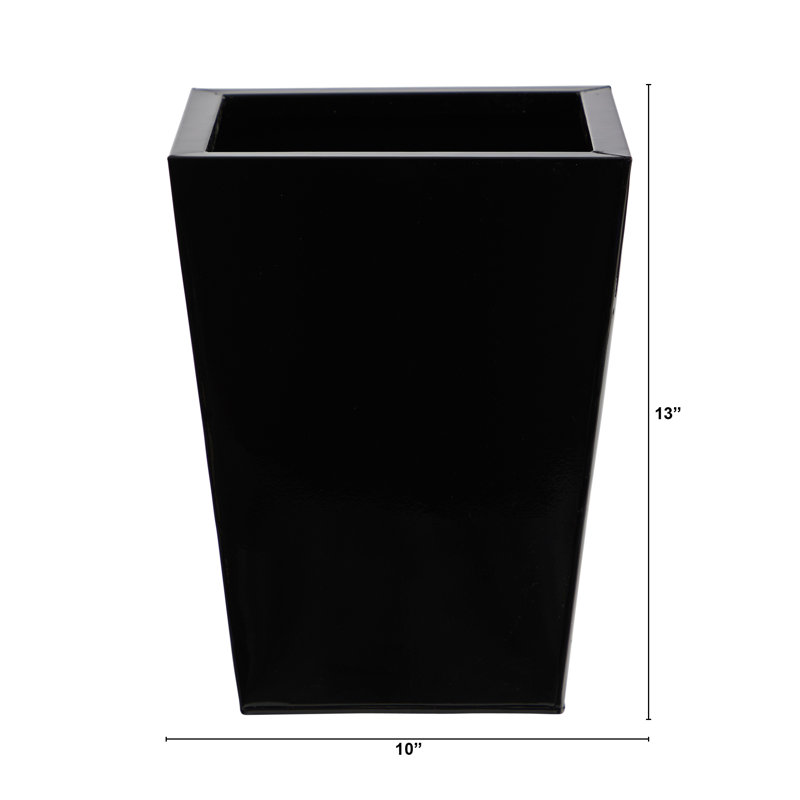 Pot à fleurs en métal Frankey, H 13 po x l 10 po x P 10 po, Noir