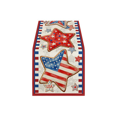4th Of July Decorative Tablecloth And Table Runner Independence Day Patriotic Table Linen Set Dining Table Home Decoration