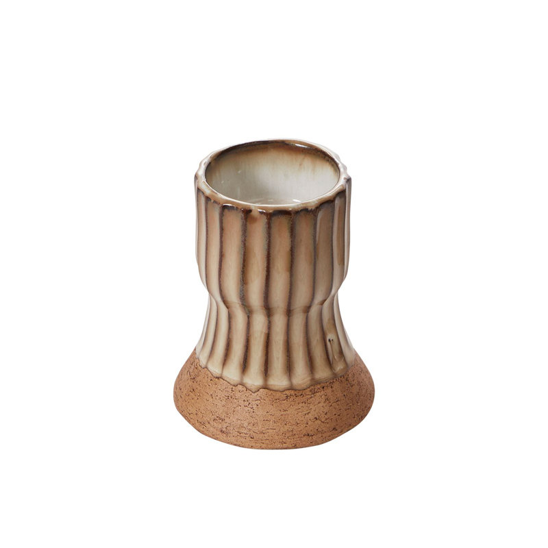 Chandelle de table en céramique 3,25 po, Brun