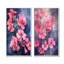 «Blue and Pink Geranium Minimal Expression - Geraniums», ensemble d'art mural sur toile-102577578-102577579