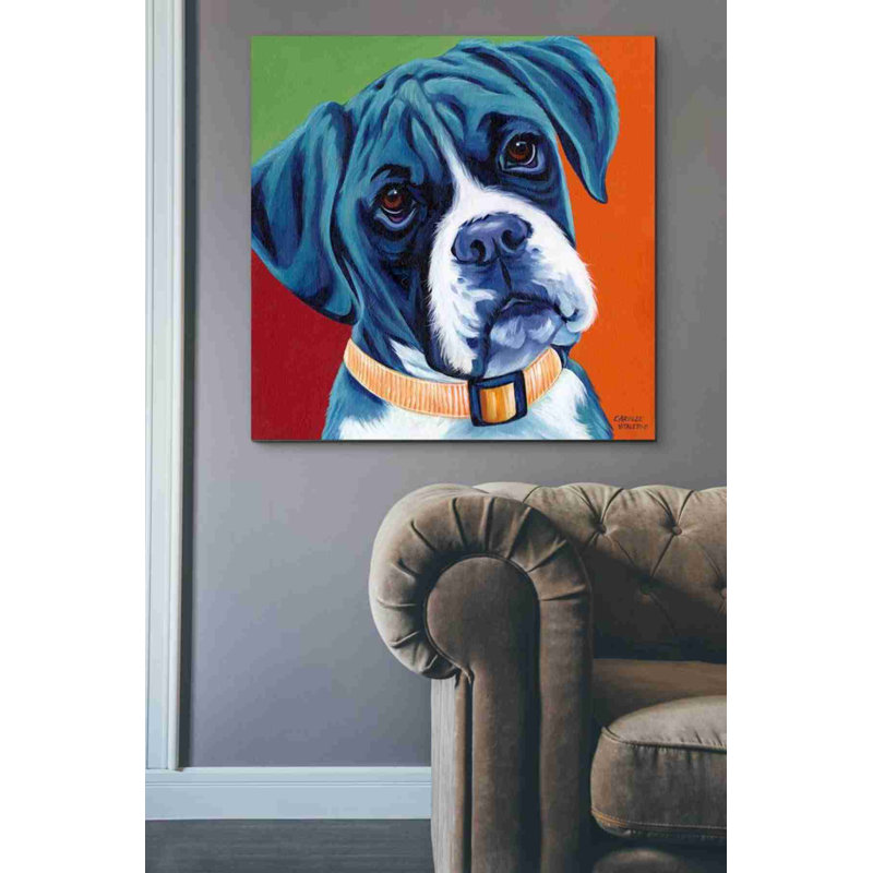 «Cute Pups I» par - Impression sur toile tendue