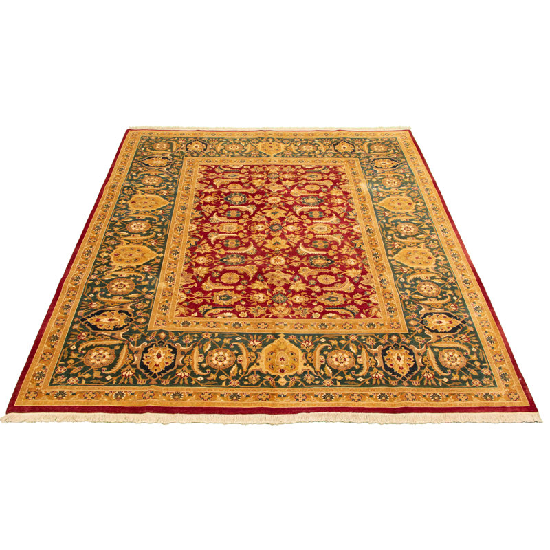 One-of-a-Kind Rectangle 8'1" X 10'3" New Age Wool Area Rug in Light Brown/Light Brown/Teal