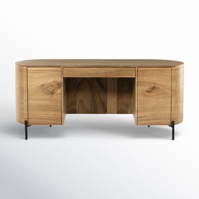 Cleary Oval Metal Base Executive Desk