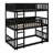 Triple Wood Bunk Bed, With Ladders, Guardrails-730253880