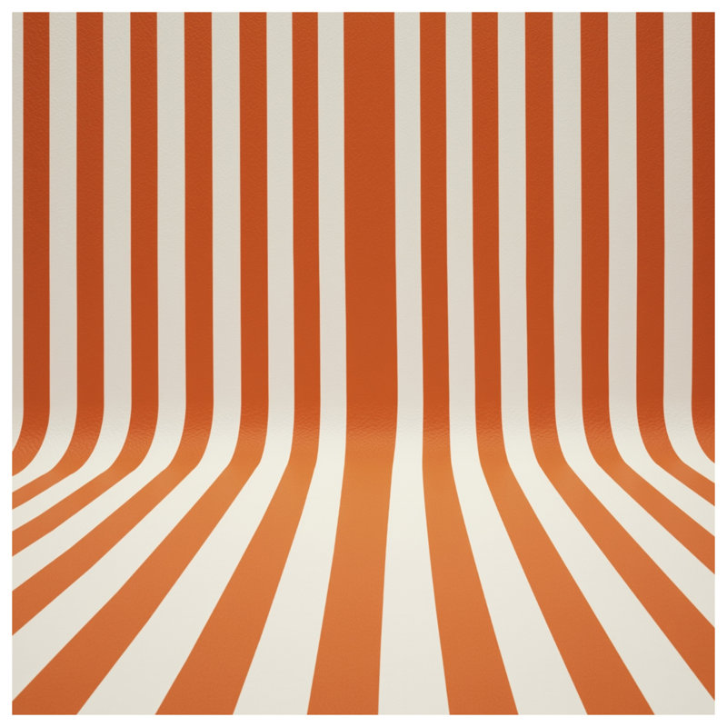 Tapis de bain orange à rayures verticales blanc, 34in W x 21in L