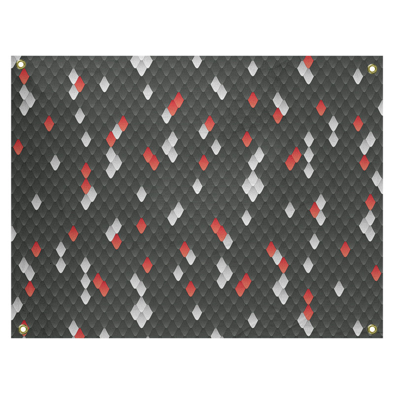 Tapisserie murale balances de serpent, H 59 po x l 80 po, Noir / Rouge