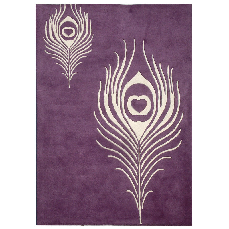 Nonia Handmade Tufted Purple Area Rug, Rectangle 2'6" x 4'