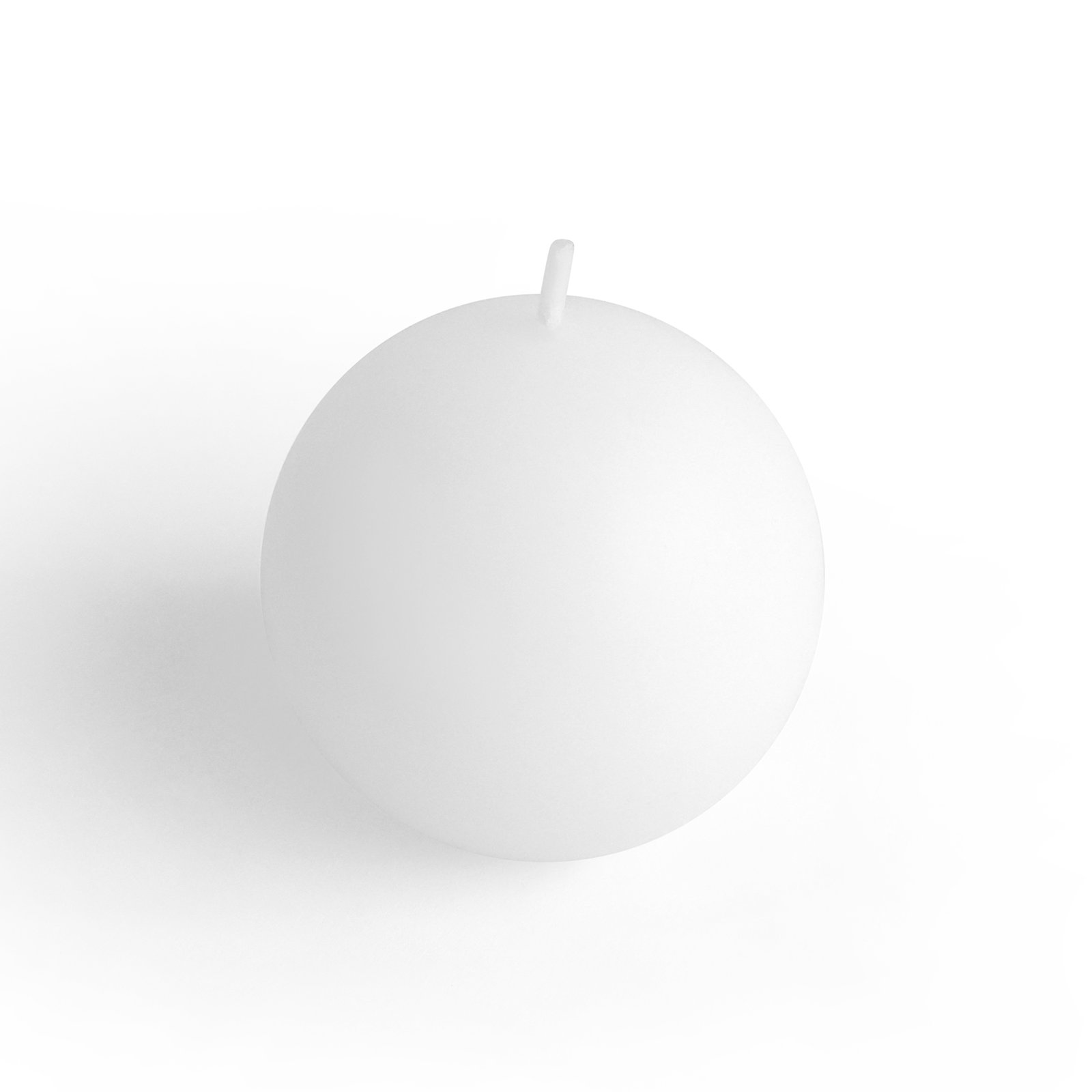 Ball Candle, White, 3" Diameter, Set of 36