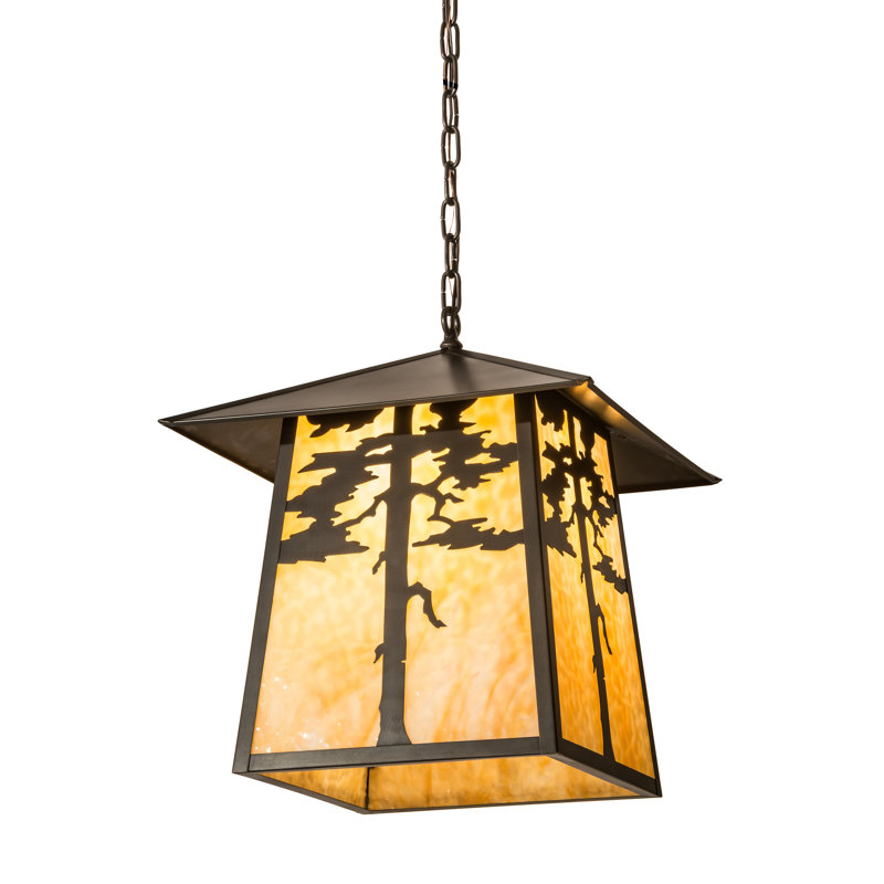 Luminaire suspendu lanterne rectangulaire 4 lumières
