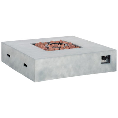 Square Steel Propane Smokeless Fire Pit Table