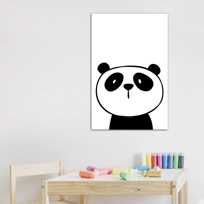 Panda - impression d'art graphique, Toile tendue, Pas de tapis, H 48 po x l 32 po x P 1,5 po
