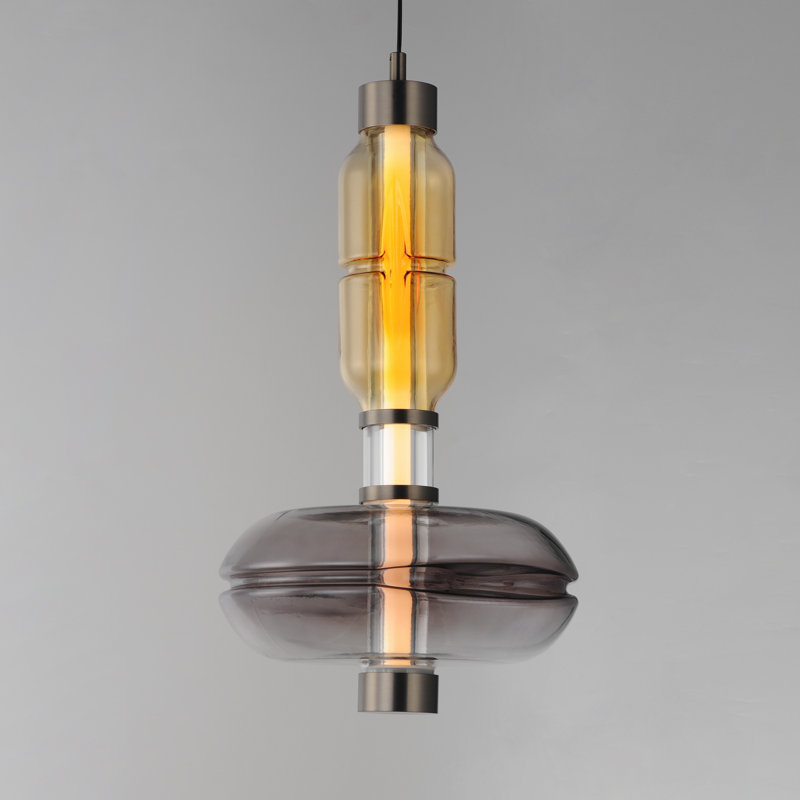 Gusto 1 - Light LED Pendant, Gunmetal, Smoked Gray/Warm Amber