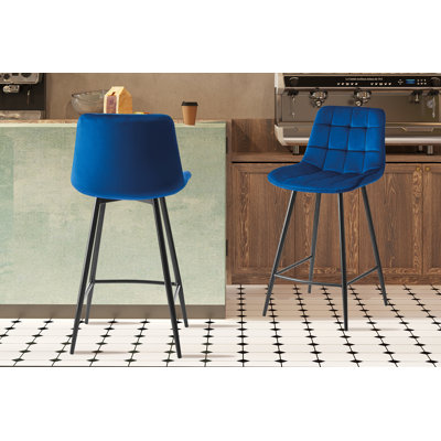 Cristopher Upholstered Counter Stool with Metal Frame