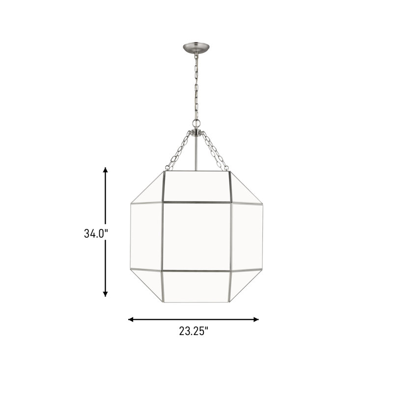 Reid 4 - Light Lantern Pendant, No, Brushed Nickel