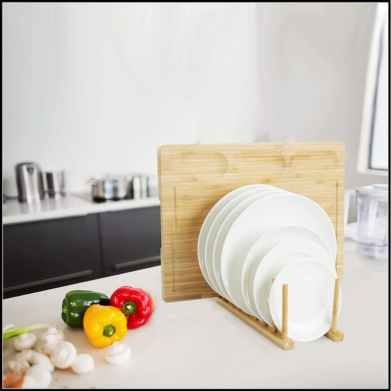 Bamboo Dish Drainer and Storage Organizer, Versatile Drying Rack for Kitchen, 13.1in*5in, Keeps Dishes and Utensils Dry