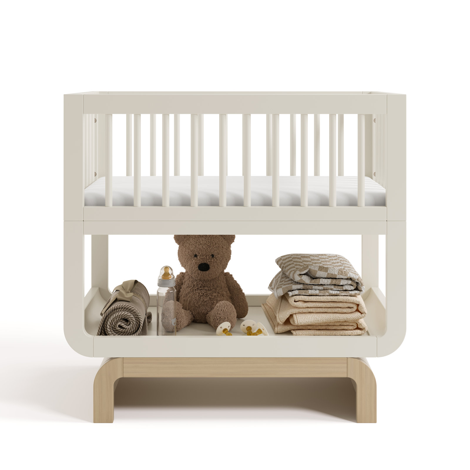 Santorini Convertible Bassinet, Frosted Oat/Driftwood