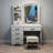 6-drawer Vanity Desk With Led Lighted Mirror - Adjustable 3-color Lighting Makeup Table With Storage Shelves, White Dressing Table Set