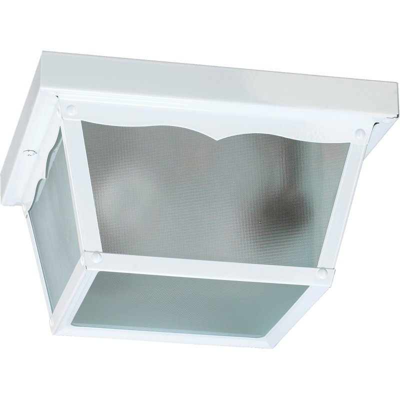 Plafonnier encastré 2 lumières, H 5 po x l 7,5 po x P 7,5 po, Blanc