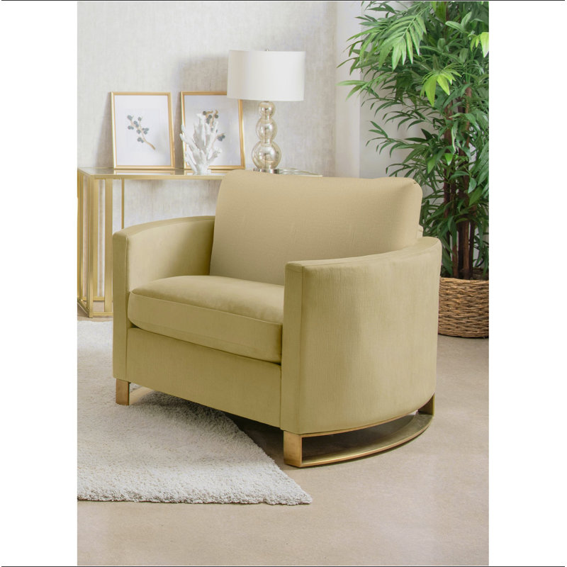 Chaise d'appoint rembourrée, Yellow Fabric