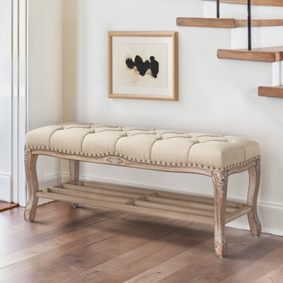 Giulio 44.5"W French Country Tufted Upholstered Storage Bench