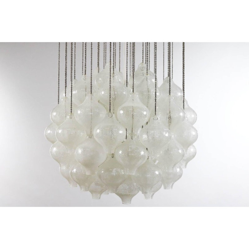 Lustre tulipan Kalmar, Transparent, Laiton poli, 19” Diameter x 10” Min Height-44” Max Height