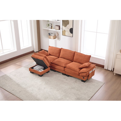 Comfy Upholstered Sectional Cloud Modular Sofa
