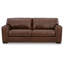Liano Modern Sofa with Wide Seating, Low-Profile Base, Brown Leather 95 Inch