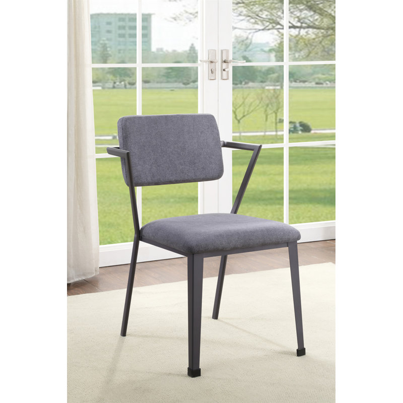 Ensemble de 2 chaises de salle à manger en tissu gris et gris anthracite Cargo