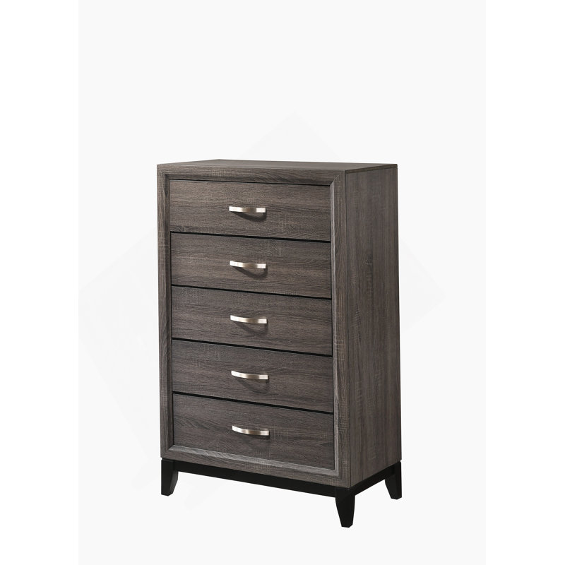 Commode en bois 5 tiroirs pour chambre à coucher