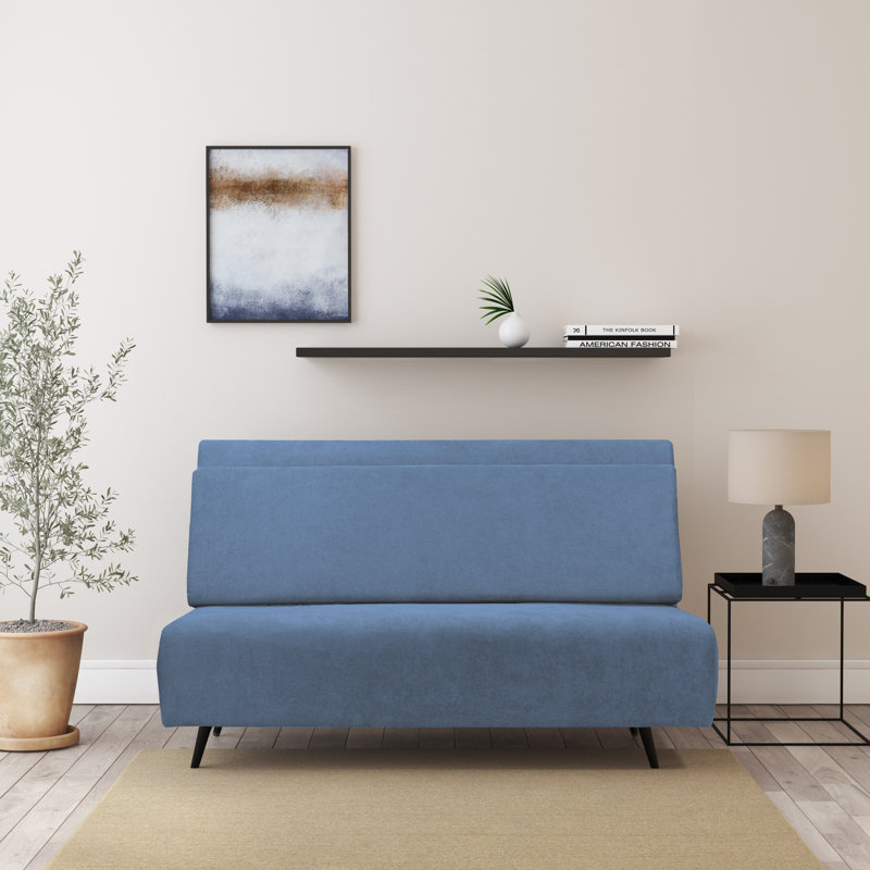 Mallory Sofa Bed Grey Linen, Blue