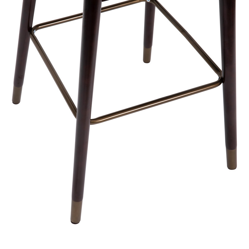 Commercial Grade Mid-Back Modern Barstool with Beechwood Legs and Curved Back, Black, 2, 30"