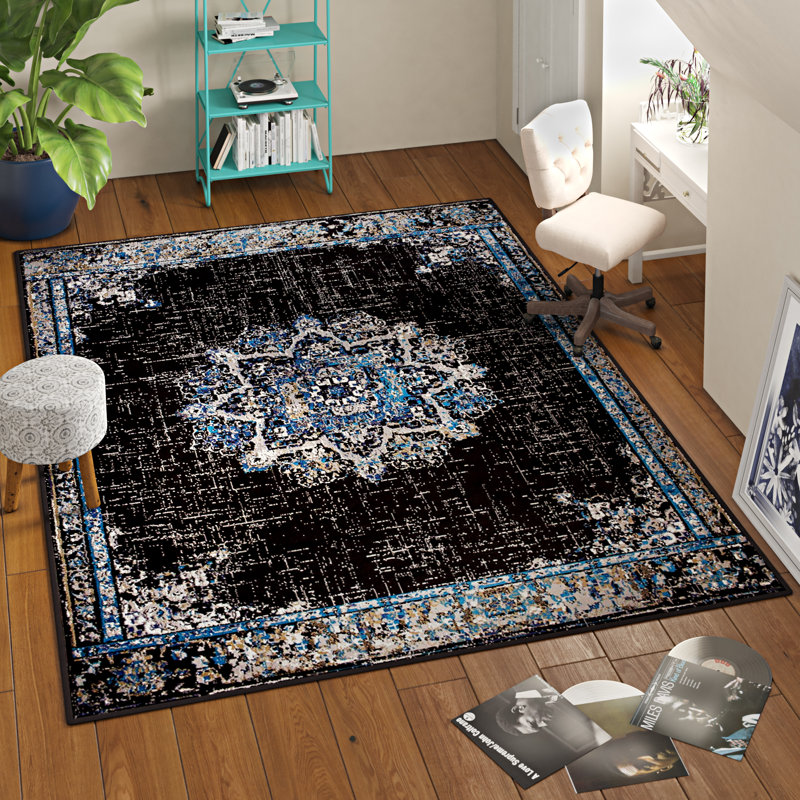 Tapis oriental intérieur / extérieur Schreffler, Rectangle 5 pi x 8 pi